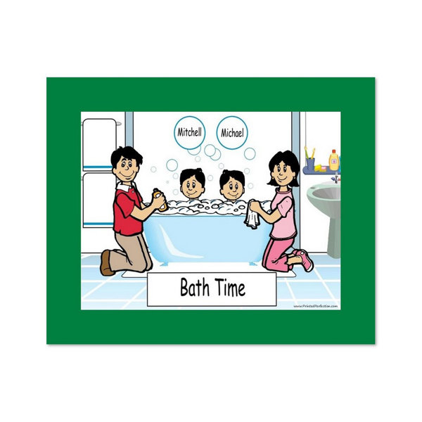 Printed Perfection Personalized Tub Time 2 boys Cartoon Caricature with